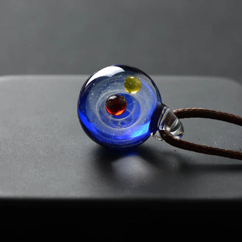Universe Bead Planets Pendant Necklace – Solar System Galaxy Jewellery Gift