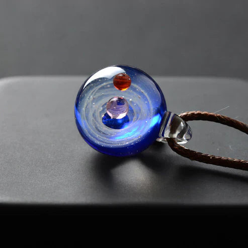 Universe Bead Planets Pendant Necklace – Solar System Galaxy Jewellery Gift