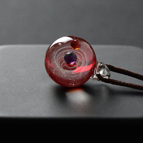 Universe Bead Planets Pendant Necklace – Solar System Galaxy Jewellery Gift