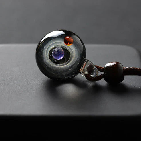 Universe Bead Planets Pendant Necklace – Solar System Galaxy Jewellery Gift