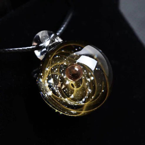 Universe Bead Planets Pendant Necklace – Solar System Galaxy Jewellery Gift