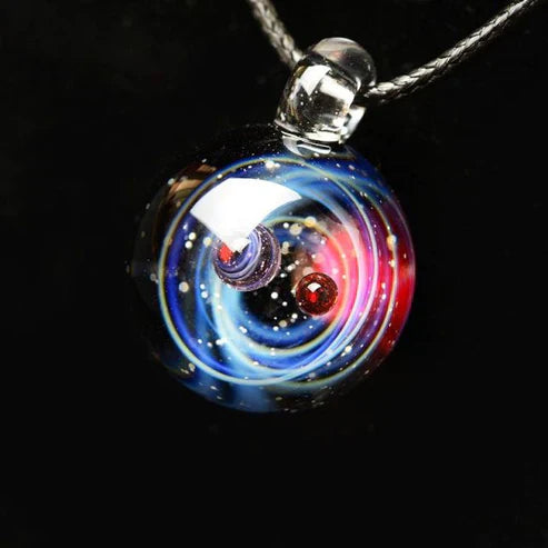 Universe Bead Planets Pendant Necklace – Solar System Galaxy Jewellery Gift