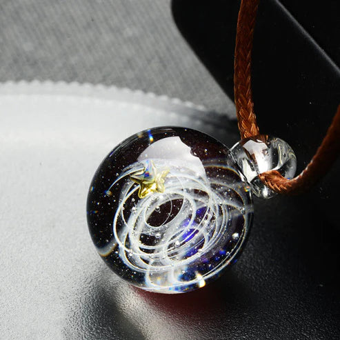 Universe Bead Planets Pendant Necklace – Solar System Galaxy Jewellery Gift