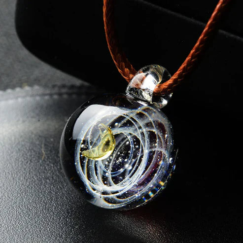 Universe Bead Planets Pendant Necklace – Solar System Galaxy Jewellery Gift