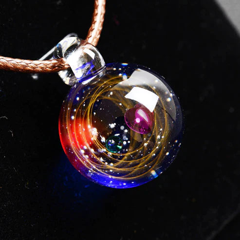 Universe Bead Planets Pendant Necklace – Solar System Galaxy Jewellery Gift