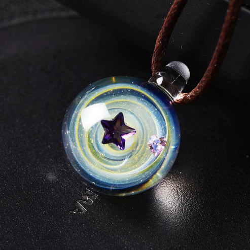 Universe Bead Planets Pendant Necklace – Solar System Galaxy Jewellery Gift