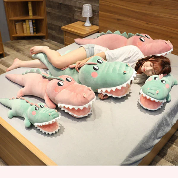 Giant Crocodile Plush Toy Pillow – Big Teeth Stuffed Animal Cuddle Pillow (70–130cm)