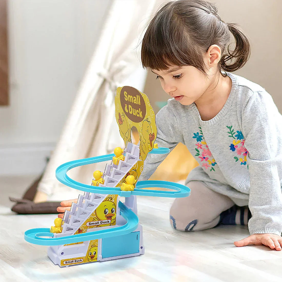 Electric Duck Climbing Stairs Toy – Funny Walking Baby Duck Toy for Kids
