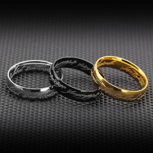 Lord of the Rings Ring - Stainless Steel Letter Band Ring Unisex