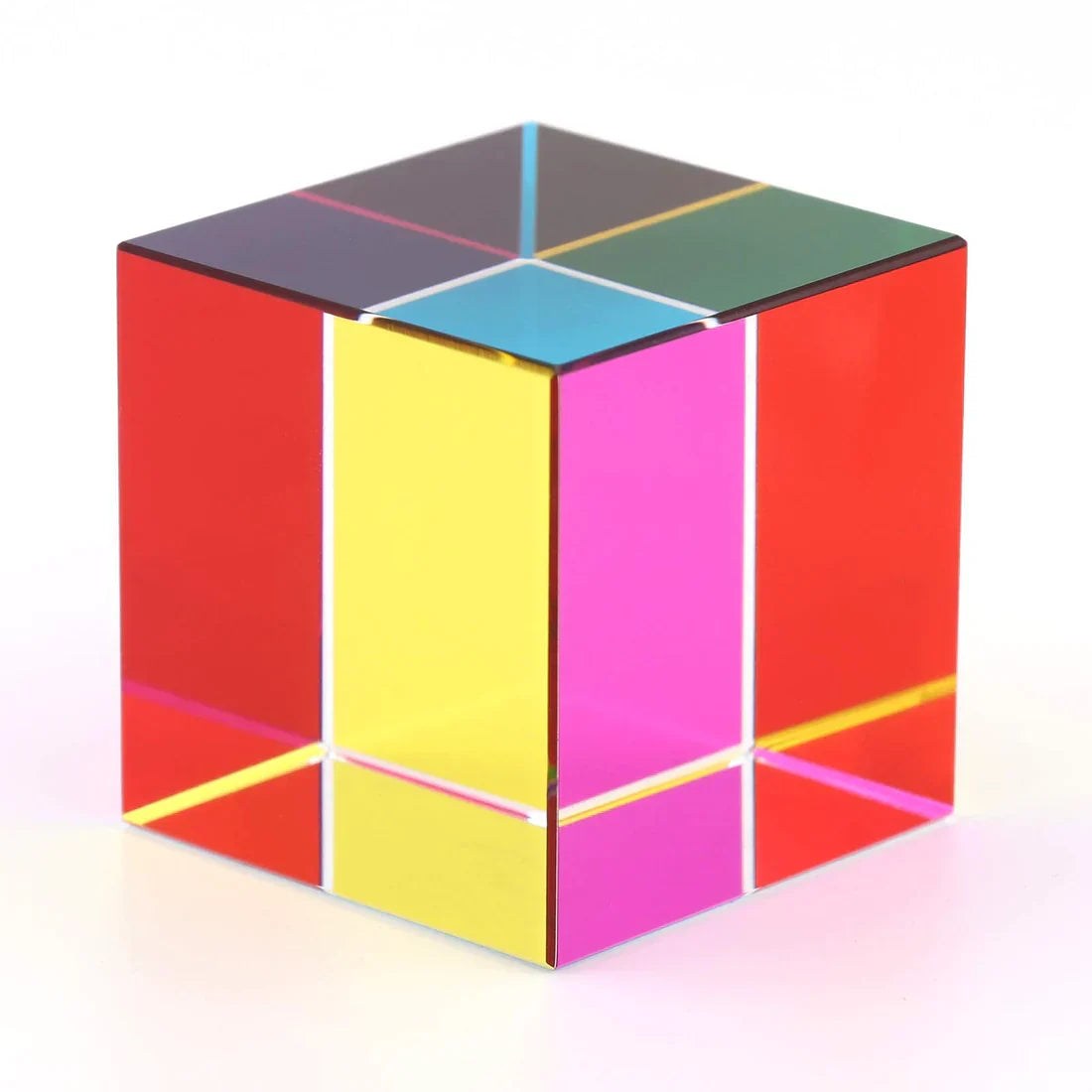 K9 Optical Glass Cube Prism – Six-Sided Rainbow Light Beam Splitter
