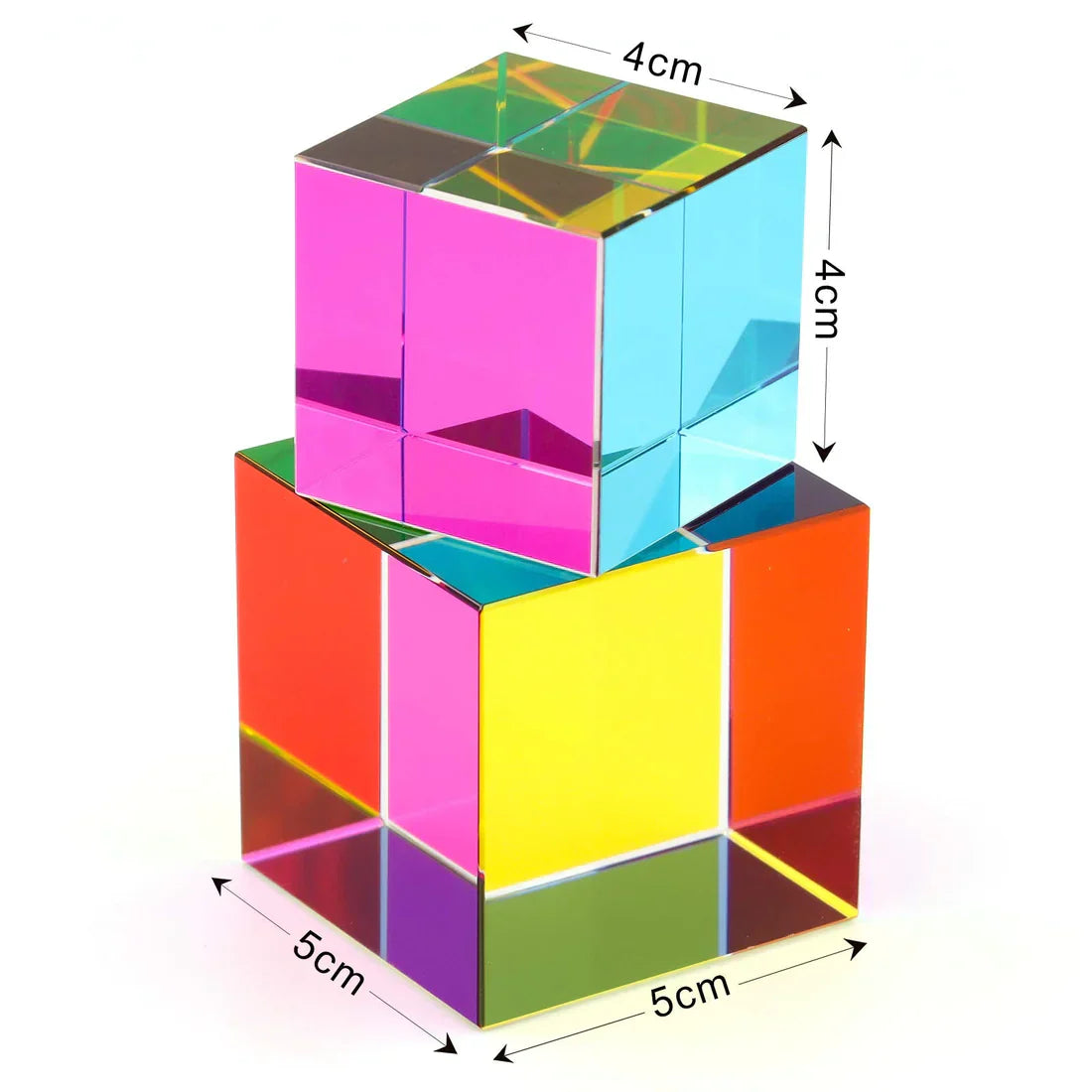 K9 Optical Glass Cube Prism – Six-Sided Rainbow Light Beam Splitter