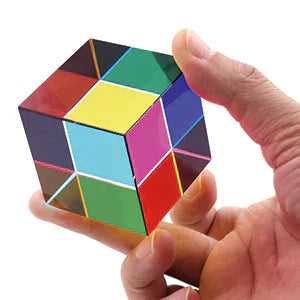 K9 Optical Glass Cube Prism – Six-Sided Rainbow Light Beam Splitter