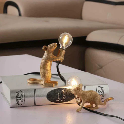 Gold Mouse Desk Lamps — Set of 3 | Decorative Novelty Table Lights