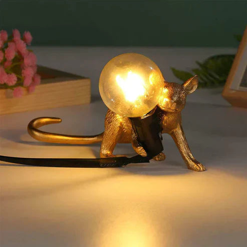 Gold Mouse Desk Lamps — Set of 3 | Decorative Novelty Table Lights
