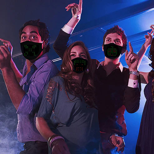Voice Activated LED Face Mask - Sound Reactive Light Up Party Mask