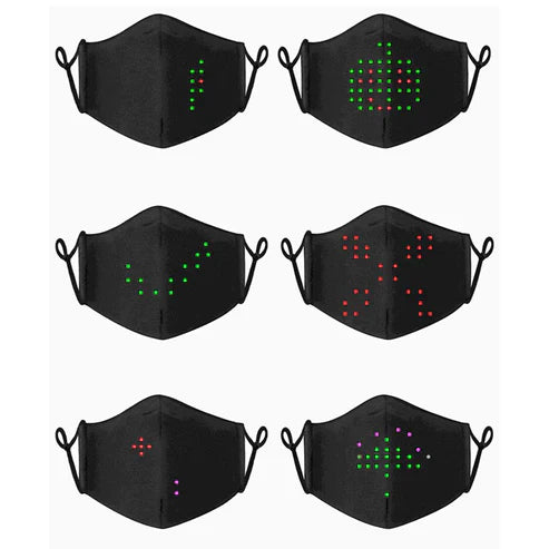 Voice Activated LED Face Mask - Sound Reactive Light Up Party Mask