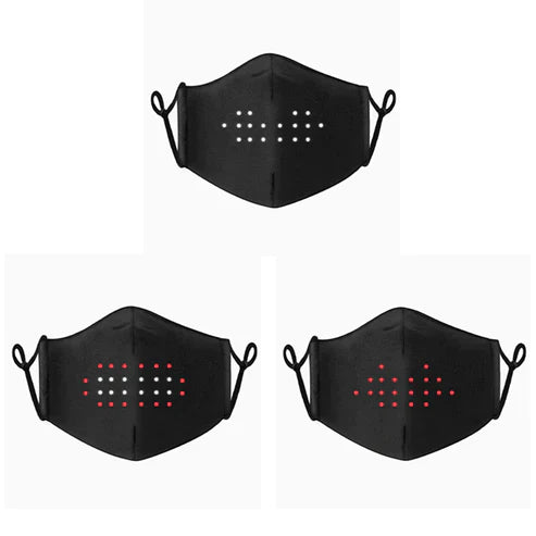 Voice Activated LED Face Mask - Sound Reactive Light Up Party Mask
