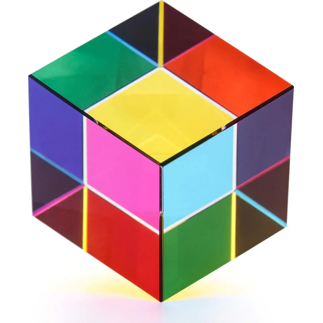 K9 Optical Glass Cube Prism – Six-Sided Rainbow Light Beam Splitter