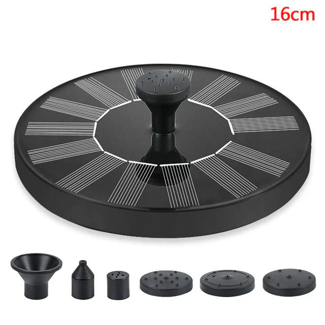 Solar Powered Water Fountain Pump – Floating Bird Bath Fountain with 4 Interchangeable Nozzles