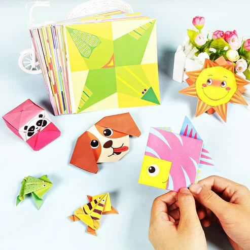 3D Paper Art Kids Craft Toy - Educational Origami Paper Craft Set with 54 Sheets & 27 Patterns in 2 Styles