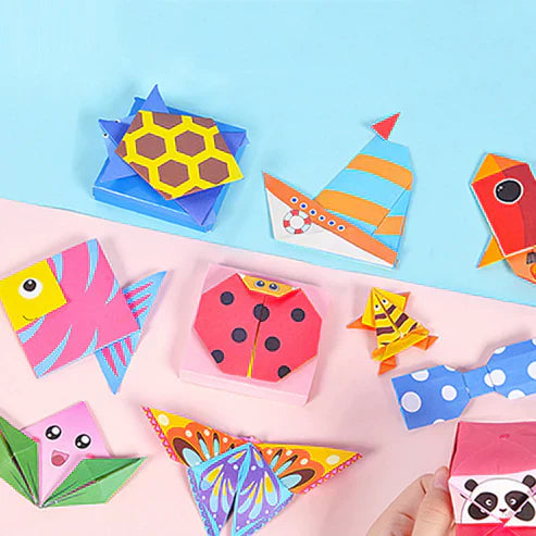 3D Paper Art Kids Craft Toy - Educational Origami Paper Craft Set with 54 Sheets & 27 Patterns in 2 Styles