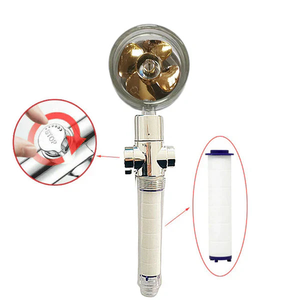 High Pressure Turbo Shower Head – Handheld Hydro Jet with Water Filter