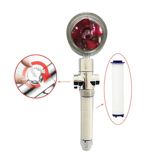 High Pressure Turbo Shower Head – Handheld Hydro Jet with Water Filter