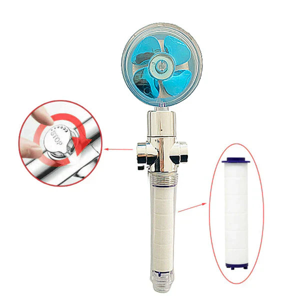 High Pressure Turbo Shower Head – Handheld Hydro Jet with Water Filter