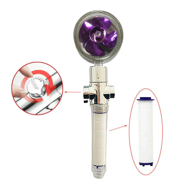High Pressure Turbo Shower Head – Handheld Hydro Jet with Water Filter