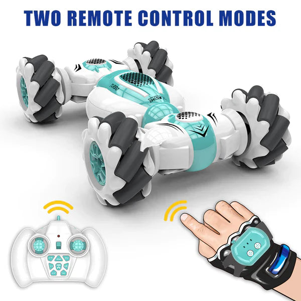 Electric Gesture Control 4WD RC Stunt Car - Deformable 360° Stunt Car with Watch Controller for Kids