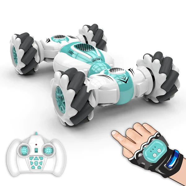 Electric Gesture Control 4WD RC Stunt Car - Deformable 360° Stunt Car with Watch Controller for Kids
