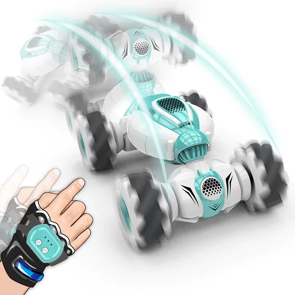 Electric Gesture Control 4WD RC Stunt Car - Deformable 360° Stunt Car with Watch Controller for Kids