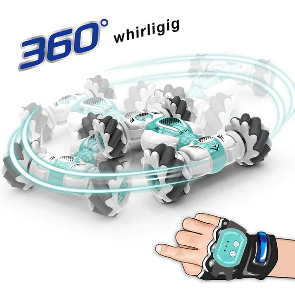 Electric Gesture Control 4WD RC Stunt Car - Deformable 360° Stunt Car with Watch Controller for Kids