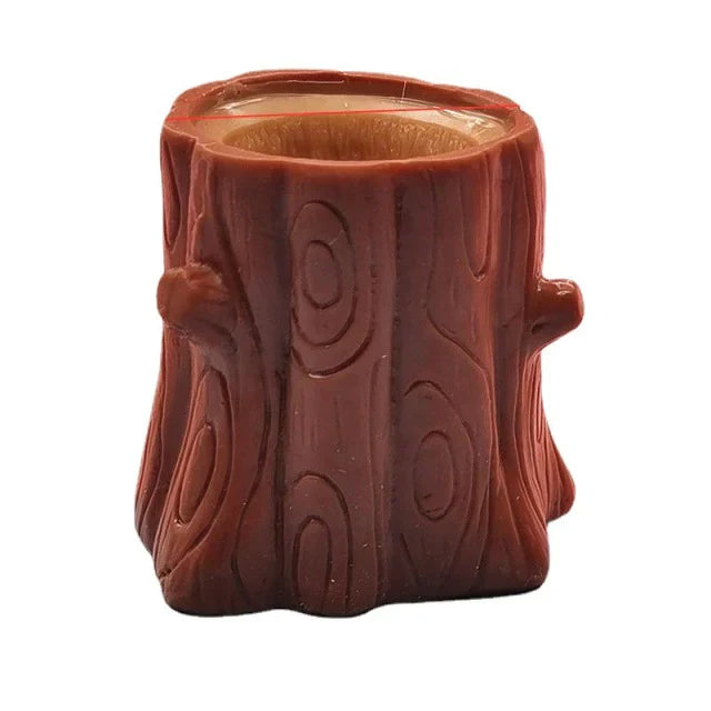 Squirrel Pop-Up Stress Relief Toy - Squeeze the Stump & Watch the Squirrel Pop Out! Silicone Sensory Toy