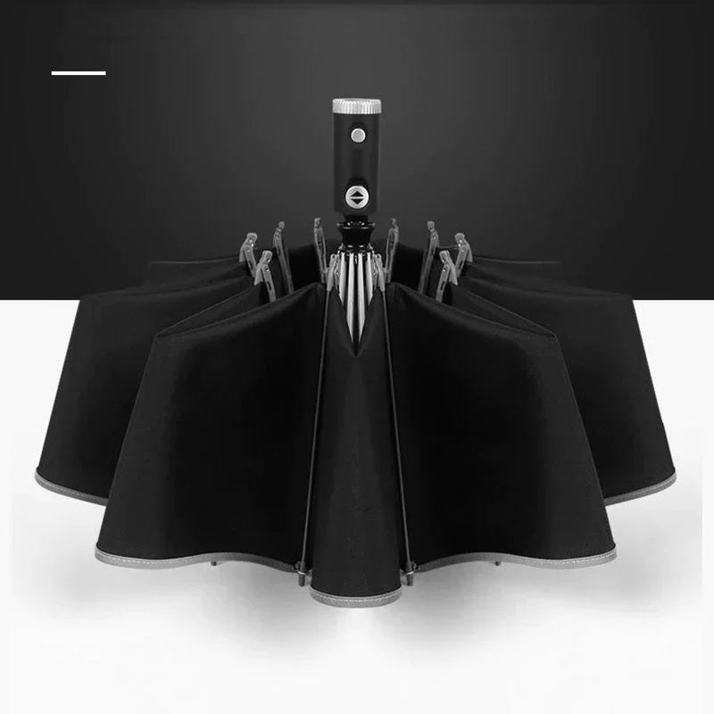 LED Light Automatic Umbrella – Reflective Stripe, Windproof & UPF50+ Sun Protection