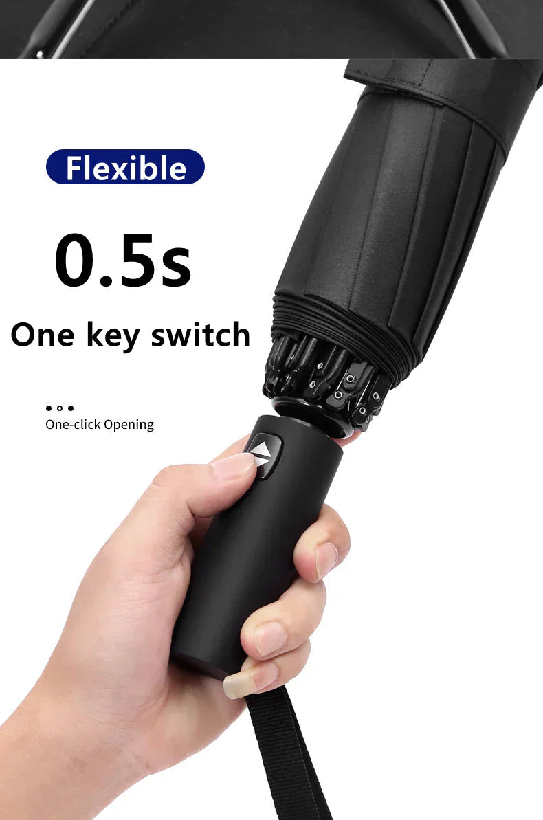 LED Light Automatic Umbrella – Reflective Stripe, Windproof & UPF50+ Sun Protection