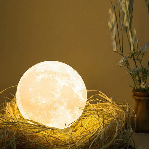 3D Moon Lamp - Rechargeable LED Night Light with Touch Control