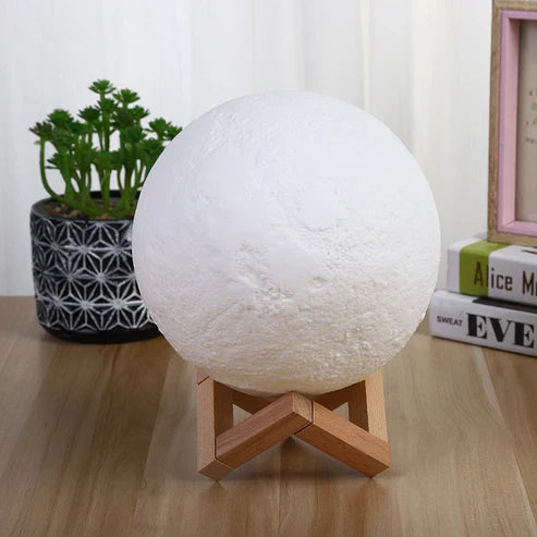3D Moon Lamp - Rechargeable LED Night Light with Touch Control