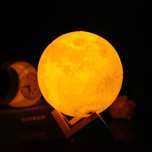 3D Moon Lamp - Rechargeable LED Night Light with Touch Control