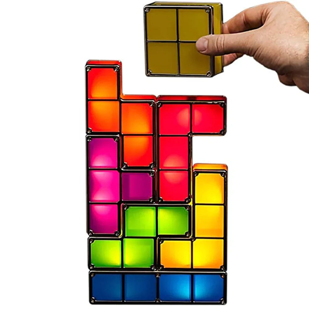 Tetris Puzzle Light - 7-Piece Stackable LED Lamp DIY Building Blocks