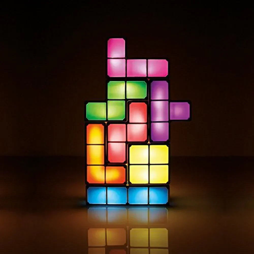 Tetris Puzzle Light - 7-Piece Stackable LED Lamp DIY Building Blocks