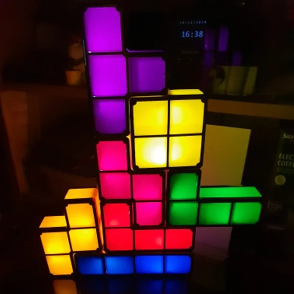 Tetris Puzzle Light - 7-Piece Stackable LED Lamp DIY Building Blocks