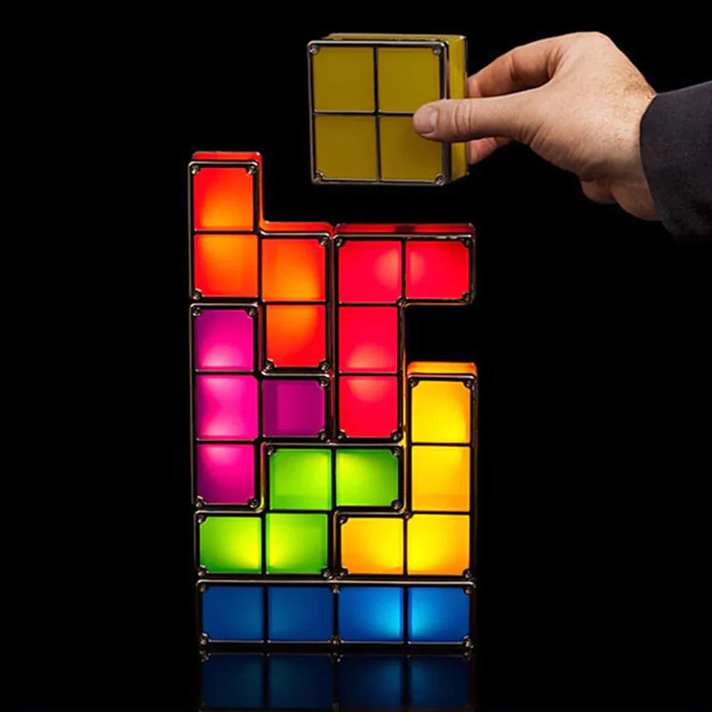 Tetris Puzzle Light - 7-Piece Stackable LED Lamp DIY Building Blocks