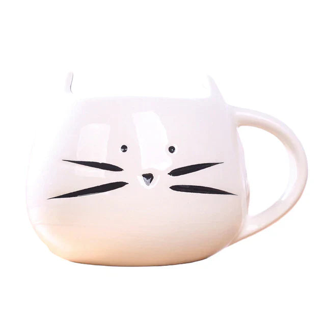 Cat Mug – Cute 350ml Ceramic Coffee Mug for Cat Lovers | White & Black