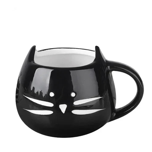 Cat Mug – Cute 350ml Ceramic Coffee Mug for Cat Lovers | White & Black