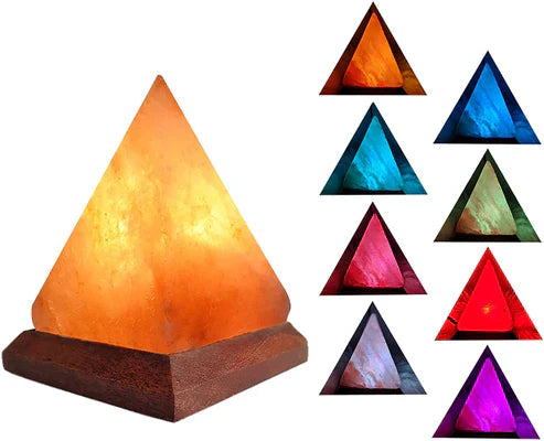 Wooden Base Himalayan Salt Lamp - Natural Pink Crystal Rock Light