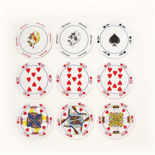 Round Playing Cards – 54-Card Circular Deck | Unique Novelty Card Game for Family & Friends