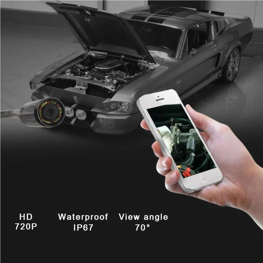 WiFi Endoscope Camera – 720P HD Waterproof Inspection Camera for iPhone, Android & iPad | 1M–5M Cable