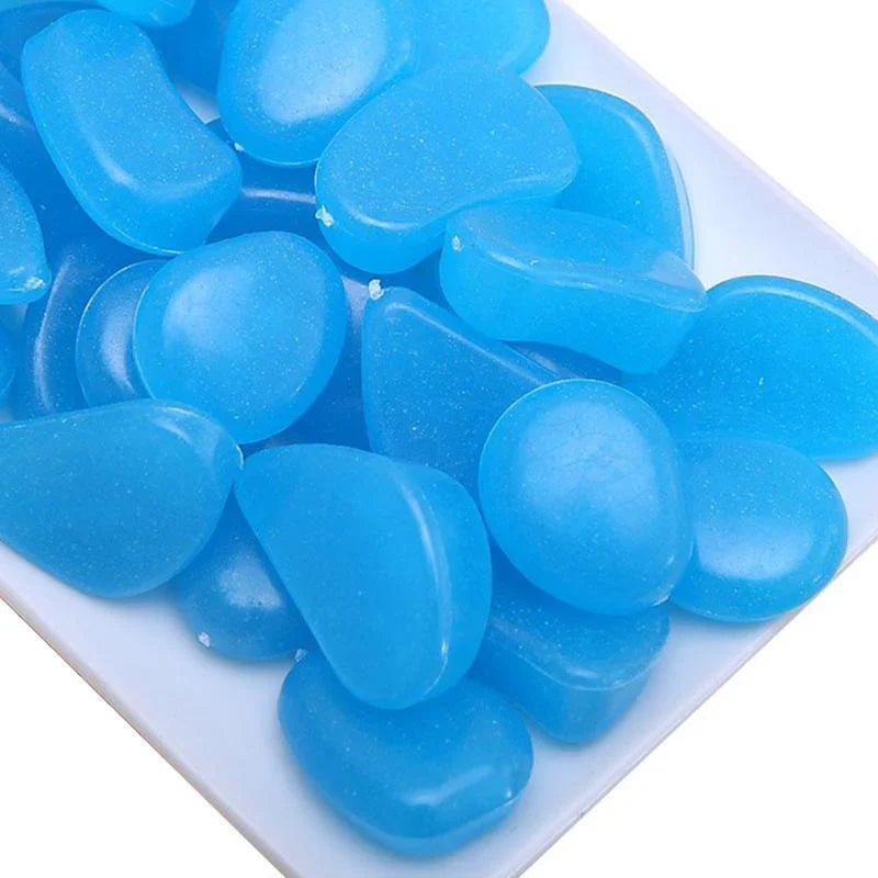 Glow in the Dark Decorative Stones – Set of 10 | Garden, Aquarium & Pathway Pebbles
