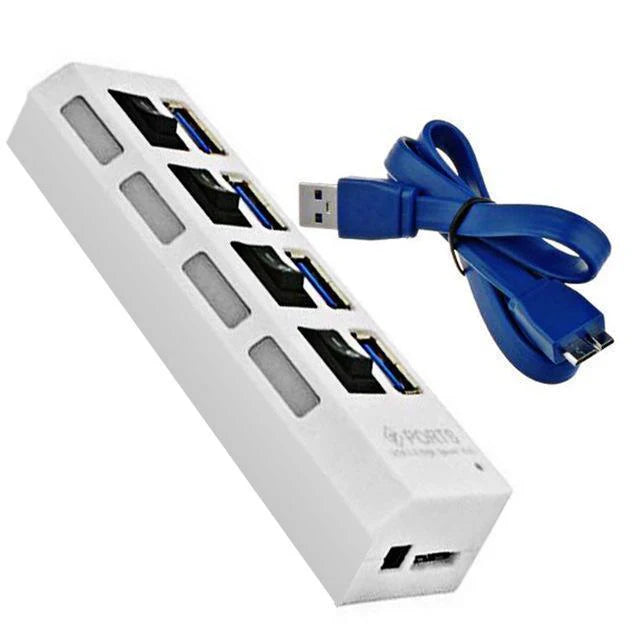 USB 3.0 Hub – 4 & 7 Port High-Speed Splitter with Surge Protection